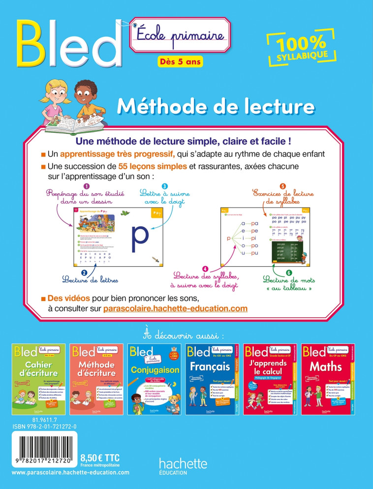 BLED Méthode de lecture Dès 5 ans - Claude Couque - HACHETTE EDUC