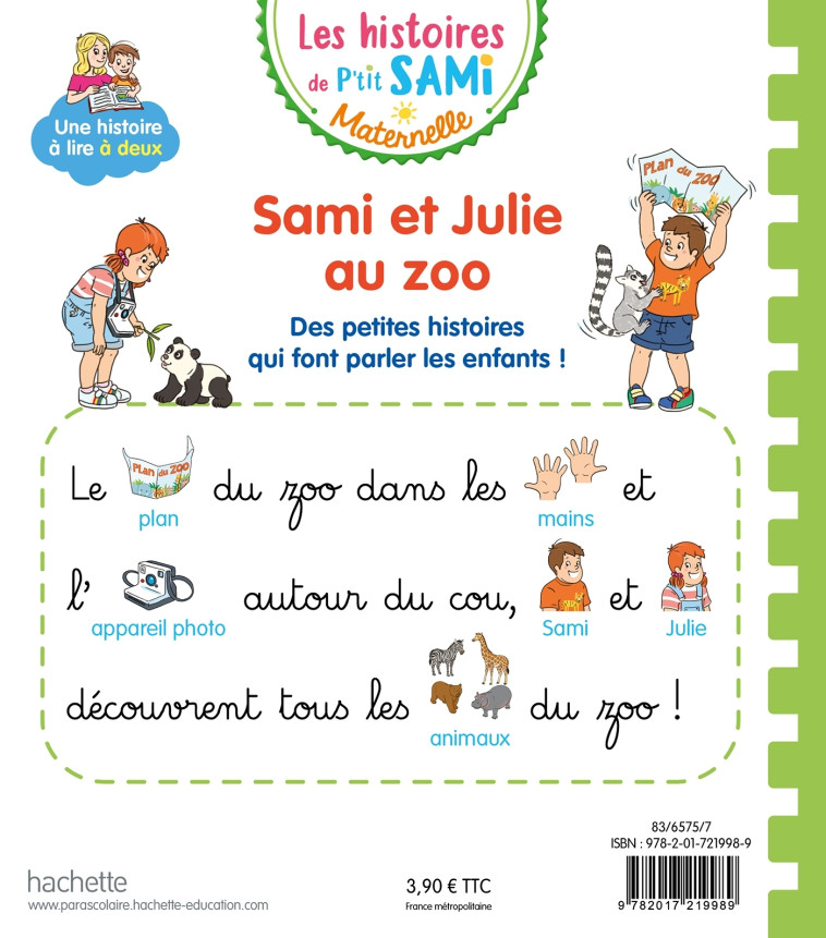 Les histoires de P'tit Sami Maternelle (3-5 ans) : Sami et Julie au zoo - Alain Boyer - HACHETTE EDUC