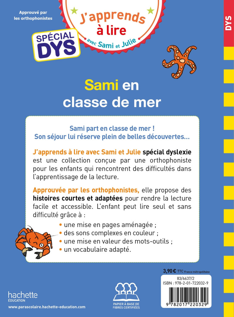 Sami et Julie- Spécial DYS (dyslexie) Sami et Julie en classe de mer - Thérèse Bonté - HACHETTE EDUC