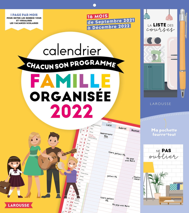 Calendrier  chacun son programme Famille organisée 2022 - XXX - LAROUSSE