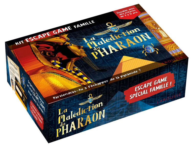 Kit escape game famille La malédiction du pharaon -  Collectif - LAROUSSE