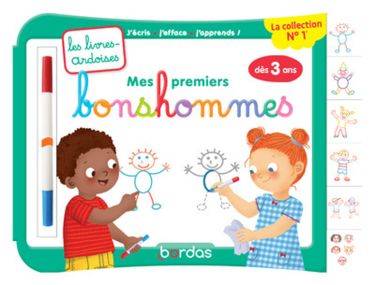 Les livres-ardoises - Mes premiers bonshommes - Cécile Hudrisier - BORDAS