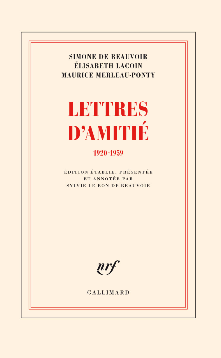 Lettres d'amitié - Elisabeth Lacoin - GALLIMARD