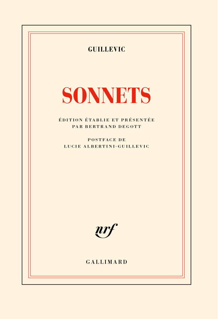 Sonnets - Eugène Guillevic - GALLIMARD