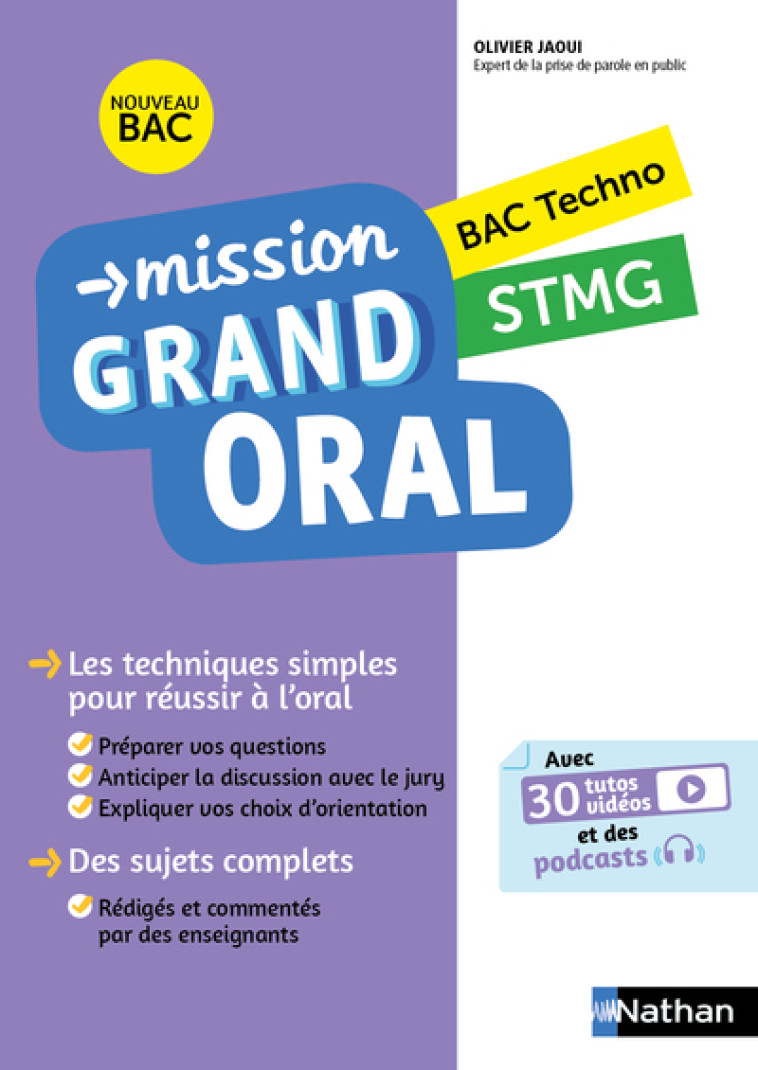 Mission Grand oral STMG - Olivier Jaoui - NATHAN