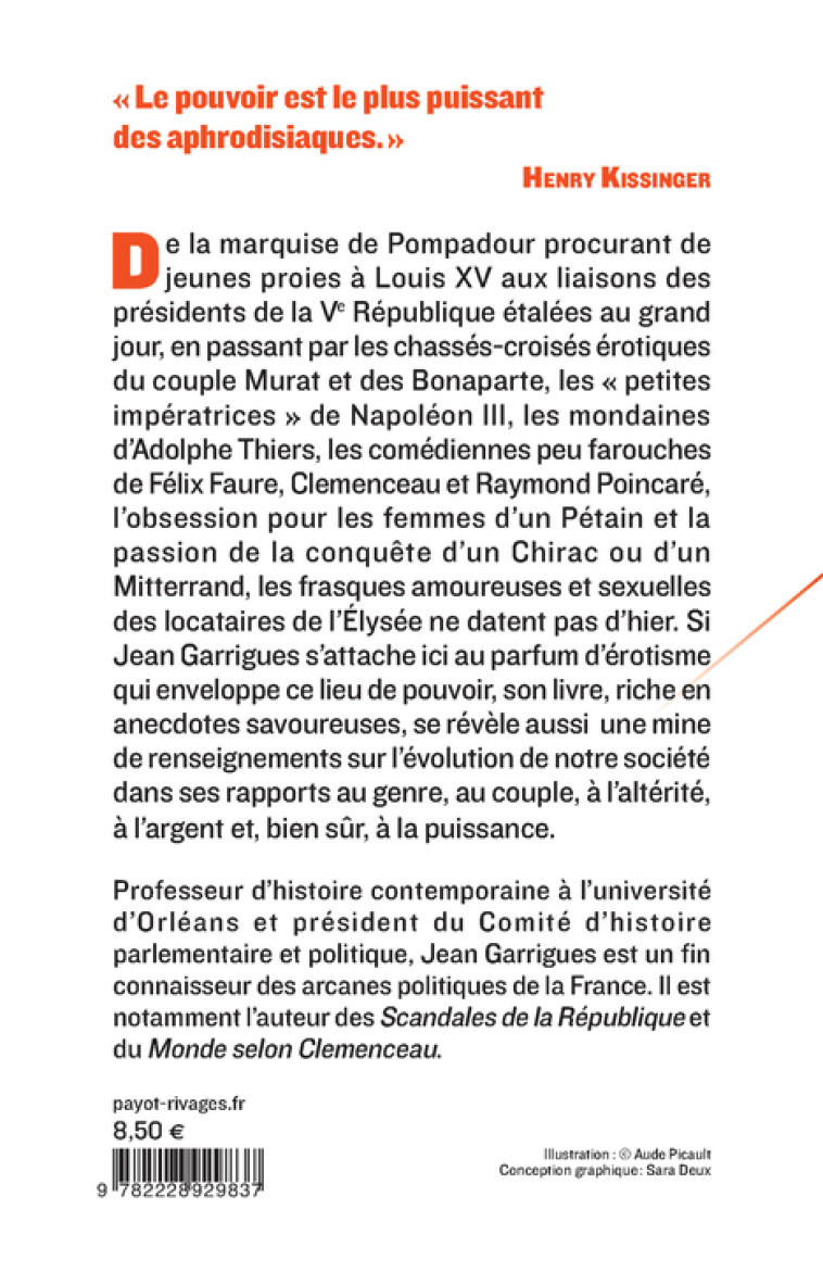 Une histoire érotique de l'Elysée - Jean Garrigues - PAYOT