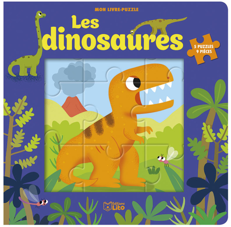 LIVRE PUZZLE 9P DINOSAURES - XXX - LITO