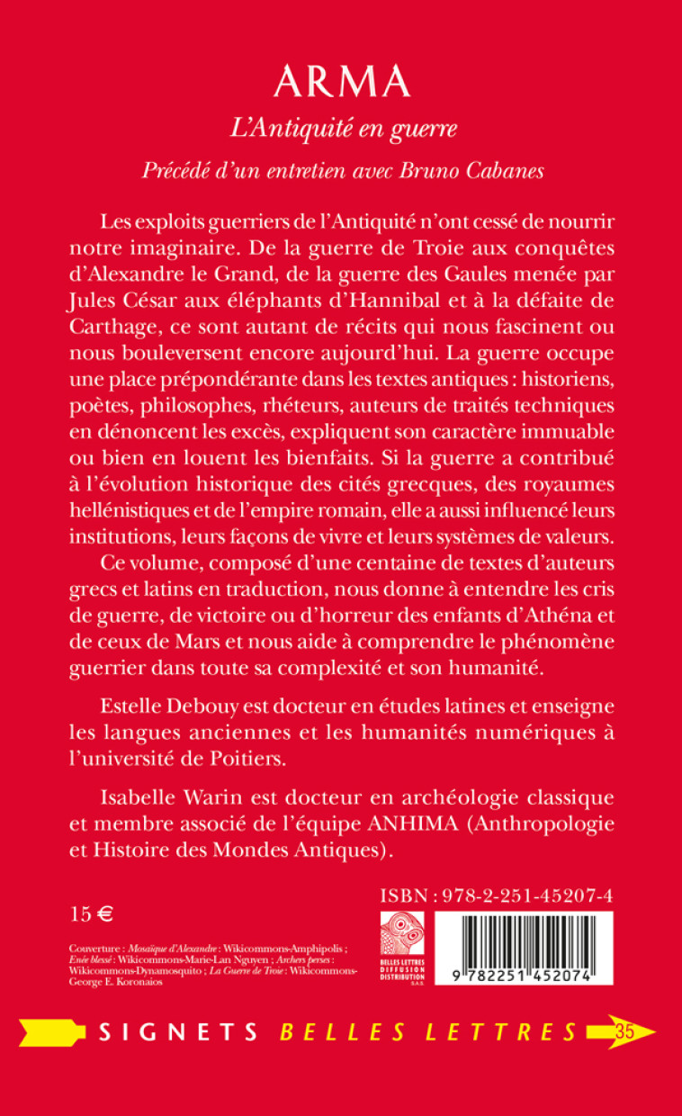 Arma - Isabelle Warin - BELLES LETTRES