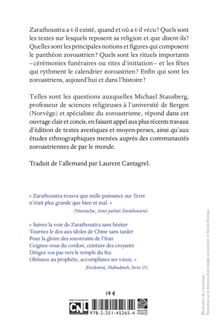 Zarathoustra et sa religion - Michael Stausberg - BELLES LETTRES