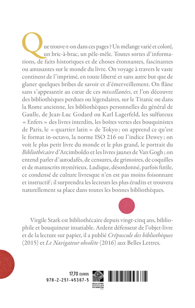 Les Miscellanées d'un bouquineur - Virgile Stark - BELLES LETTRES