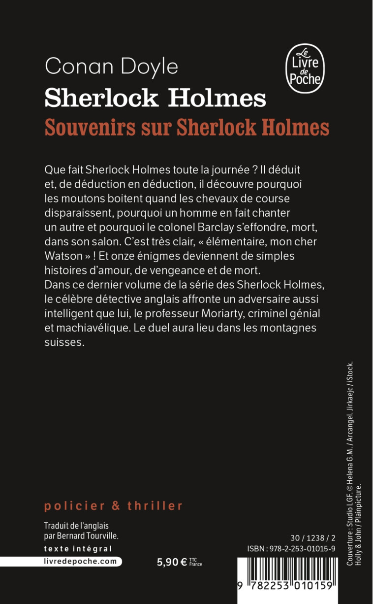 Souvenirs sur Sherlock Holmes - Arthur Conan Doyle - LGF