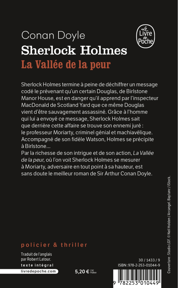 La Vallée de la peur - Arthur Conan Doyle - LGF