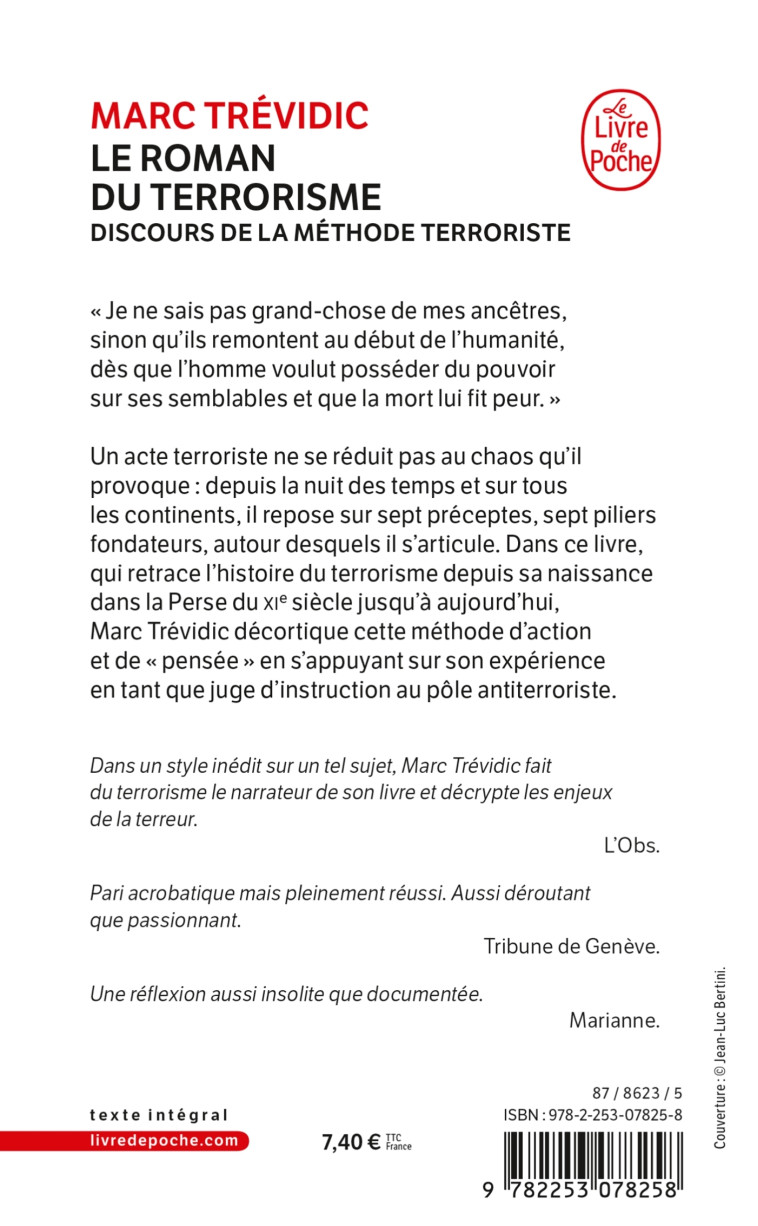 Le roman du terrorisme - Marc Trévidic - LGF