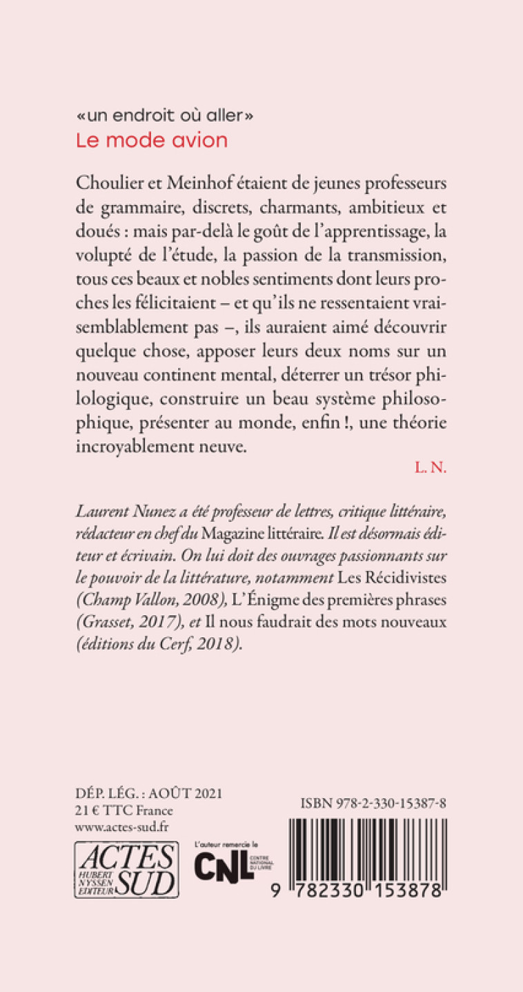 Le mode avion - Laurent Nunez - ACTES SUD