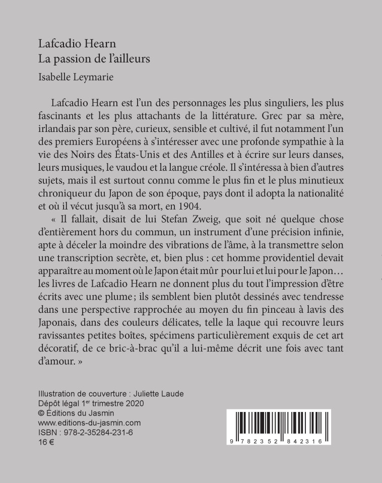 Lafcadio Hearn, la passion de l'ailleurs - Isabelle Leymarie - JASMIN