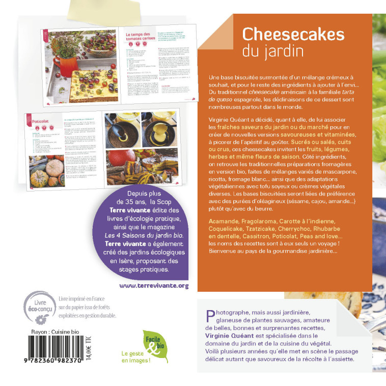 Cheesecakes du jardin - Virginie Queant - TERRE VIVANTE