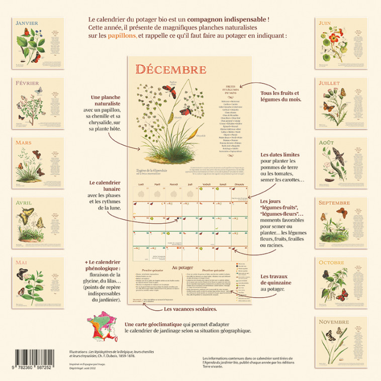 Calendrier du potager bio 2023 -  Collectif - TERRE VIVANTE