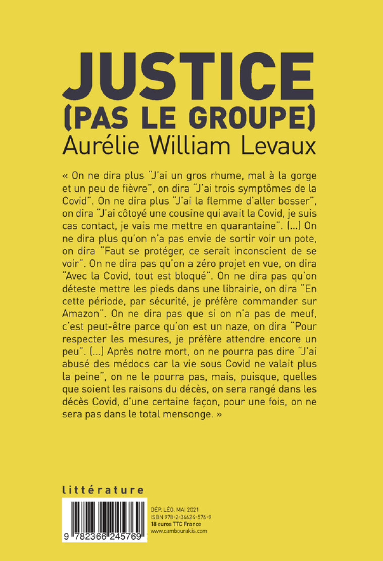 Justice (pas le groupe) - Aurélie William levaux - CAMBOURAKIS