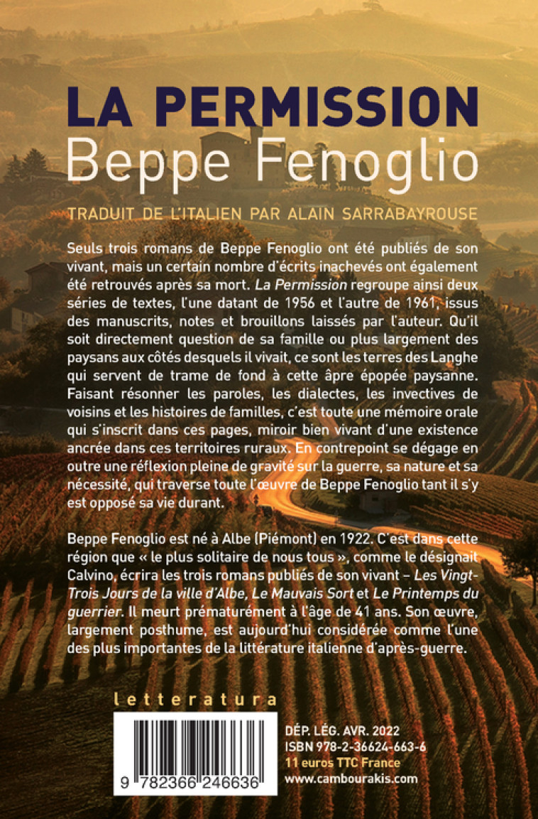 La Permission - Beppe Fenoglio - CAMBOURAKIS