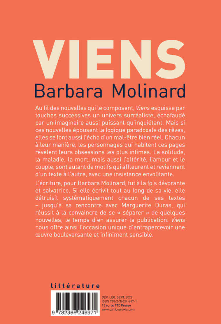 Viens - Barbara Molinard - CAMBOURAKIS