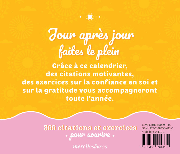 Calendrier Jour après jour - Mes pensées positives -  Collectif - MERCILESLIVRES