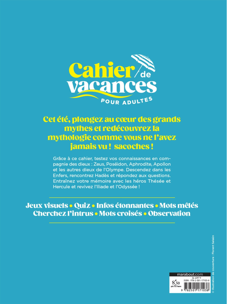 Le cahier de vacances pour adultes - Mythologie -   - MARABOUT