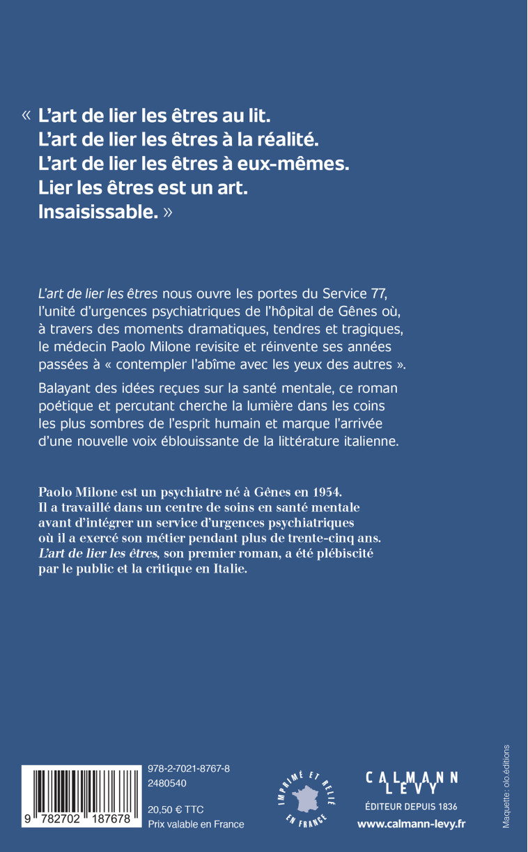 L'Art de lier les êtres - Paolo Milone - CALMANN-LEVY