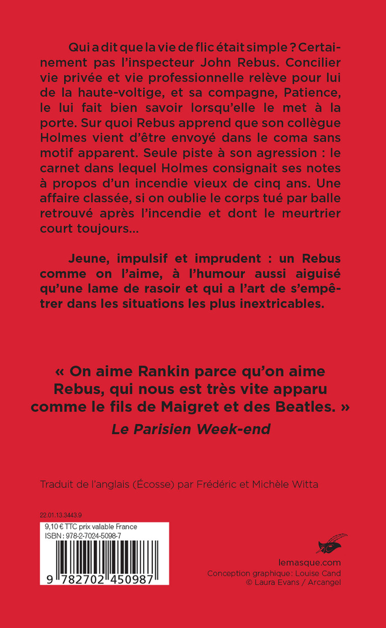 Le Carnet noir - Ian Rankin - ED DU MASQUE