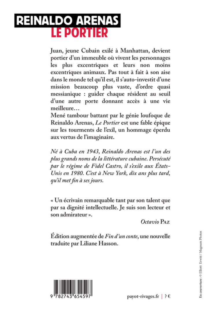 Le Portier - Reinaldo Arenas - RIVAGES