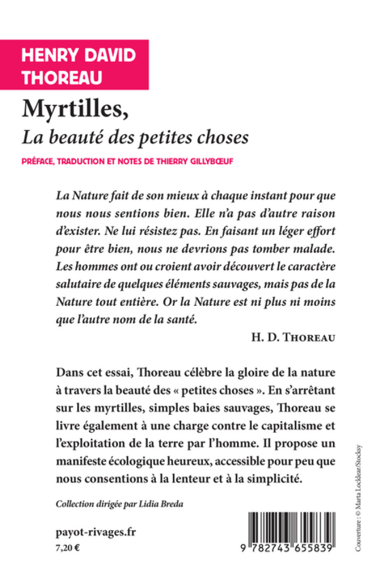 Myrtilles - Henry David Thoreau - RIVAGES