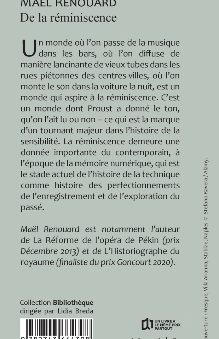 De la réminiscence - Mael Renouard - RIVAGES