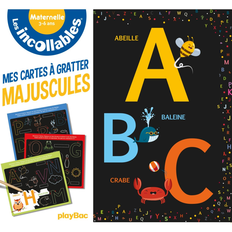 LES INCOLLABLES - CARTES À GRATTER ÉDUCATIVES - LES MAJUSCULES - XXX - PLAY BAC