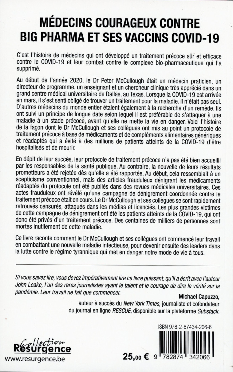 Médecins courageux contre big Pharma et ses vaccins Covid-19 - Peter A. McCullough - M PIETTEUR