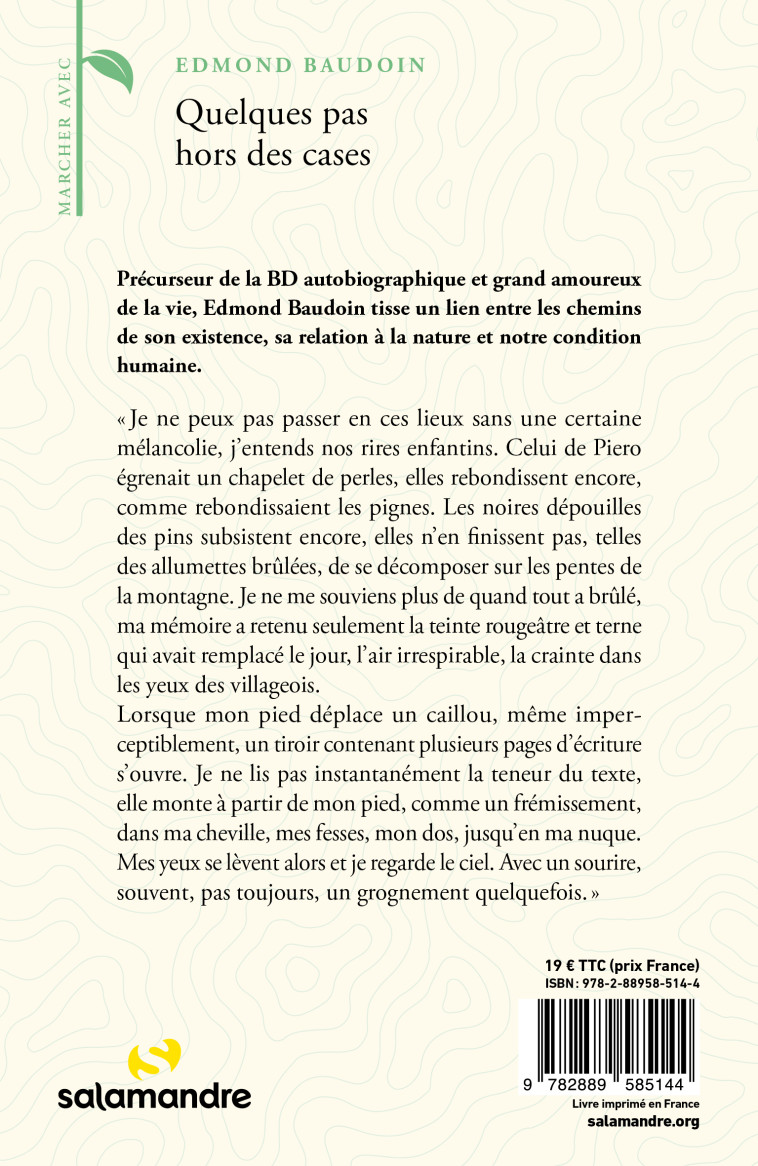 Quelques pas hors des cases - Edmond Baudoin - LA SALAMANDRE