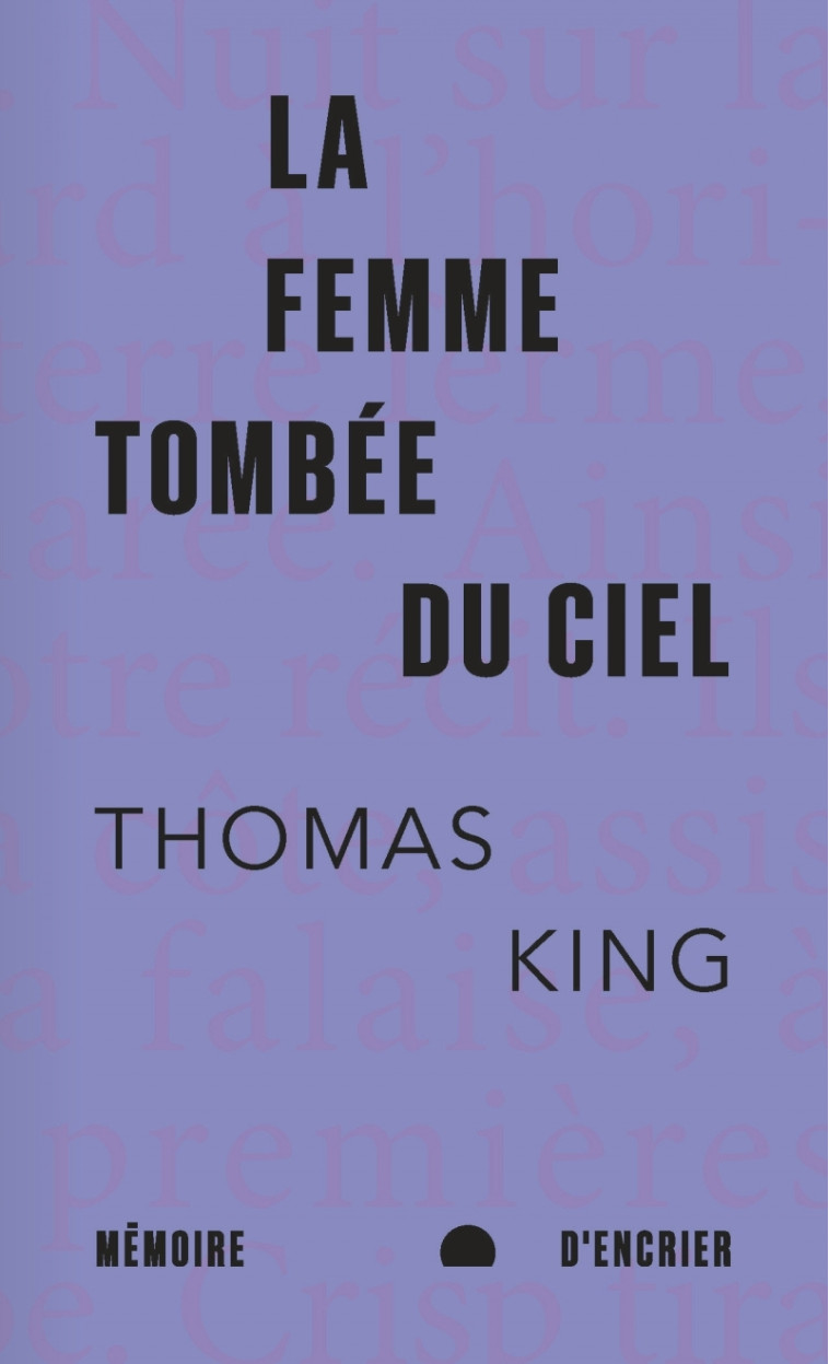 La femme tombée du ciel - Thomas King - MEMOIRE ENCRIER