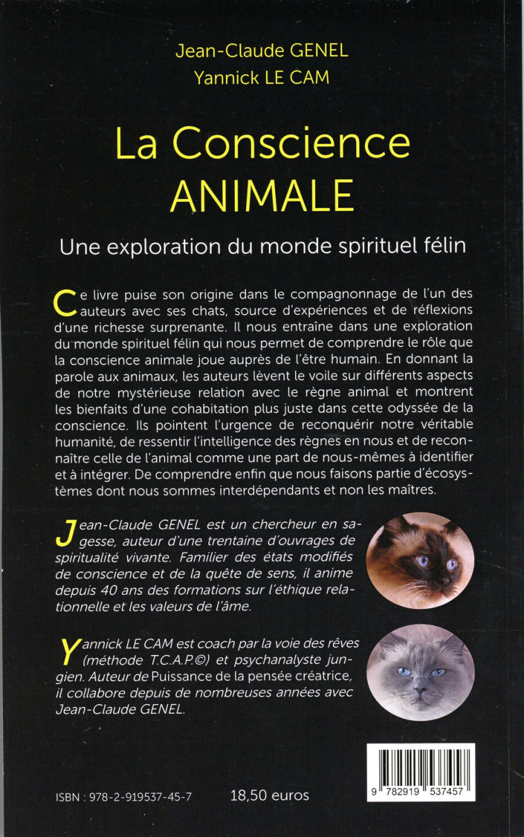 La conscience animale - Une exploration du monde spirituel félin - Jean-Claude Genel - ENTRE 2 MONDES