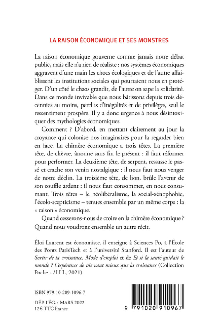 La "raison" économique et ses monstres - Éloi Laurent - LIENS LIBERENT