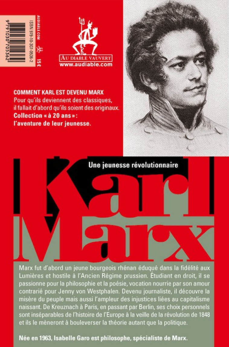 Marx à 20 ans - ISABELLE GARO - DIABLE VAUVERT