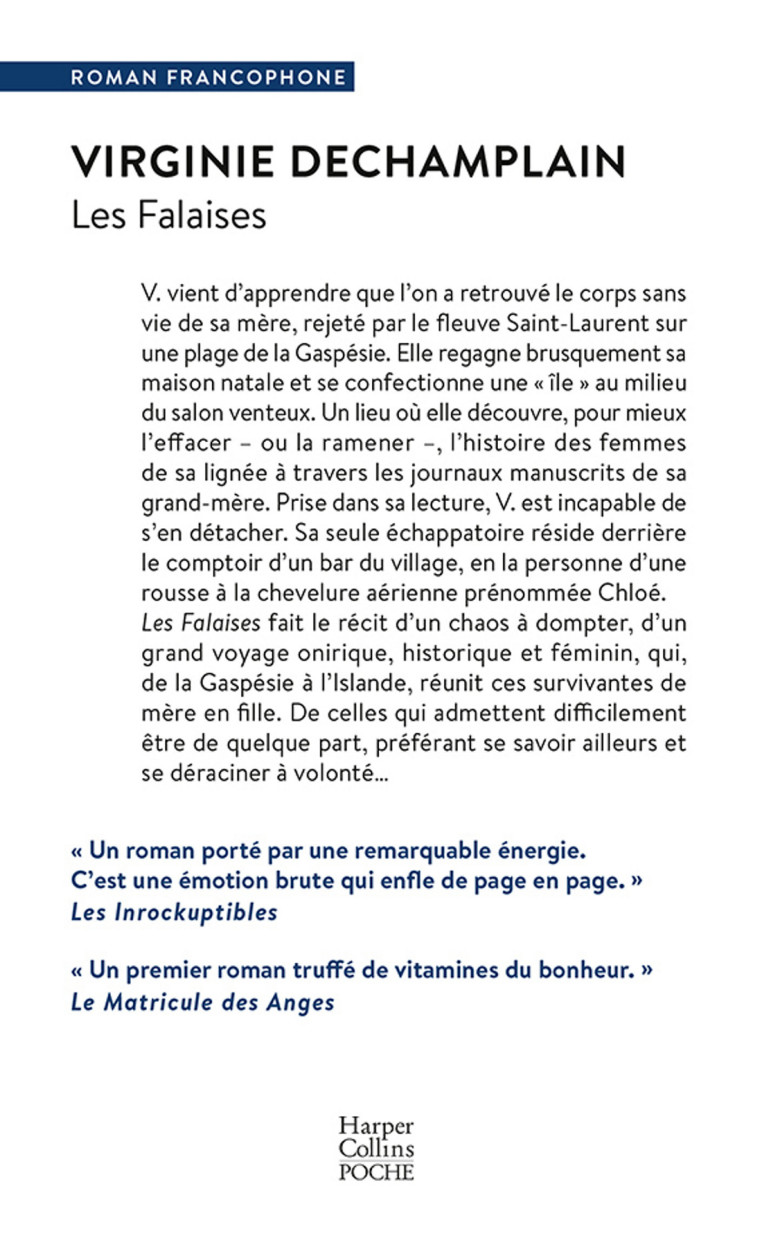 Les falaises - Virginie DeChamplain - HARPERCOLLINS