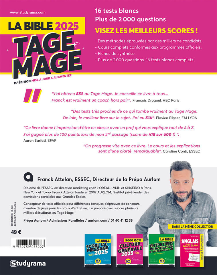 La Bible du Tage Mage 2025 - Franck Attelan - STUDYRAMA