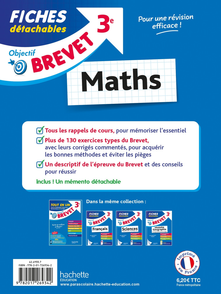 Objectif Brevet - Fiches Maths 3e - Nicolas Clamart - HACHETTE EDUC