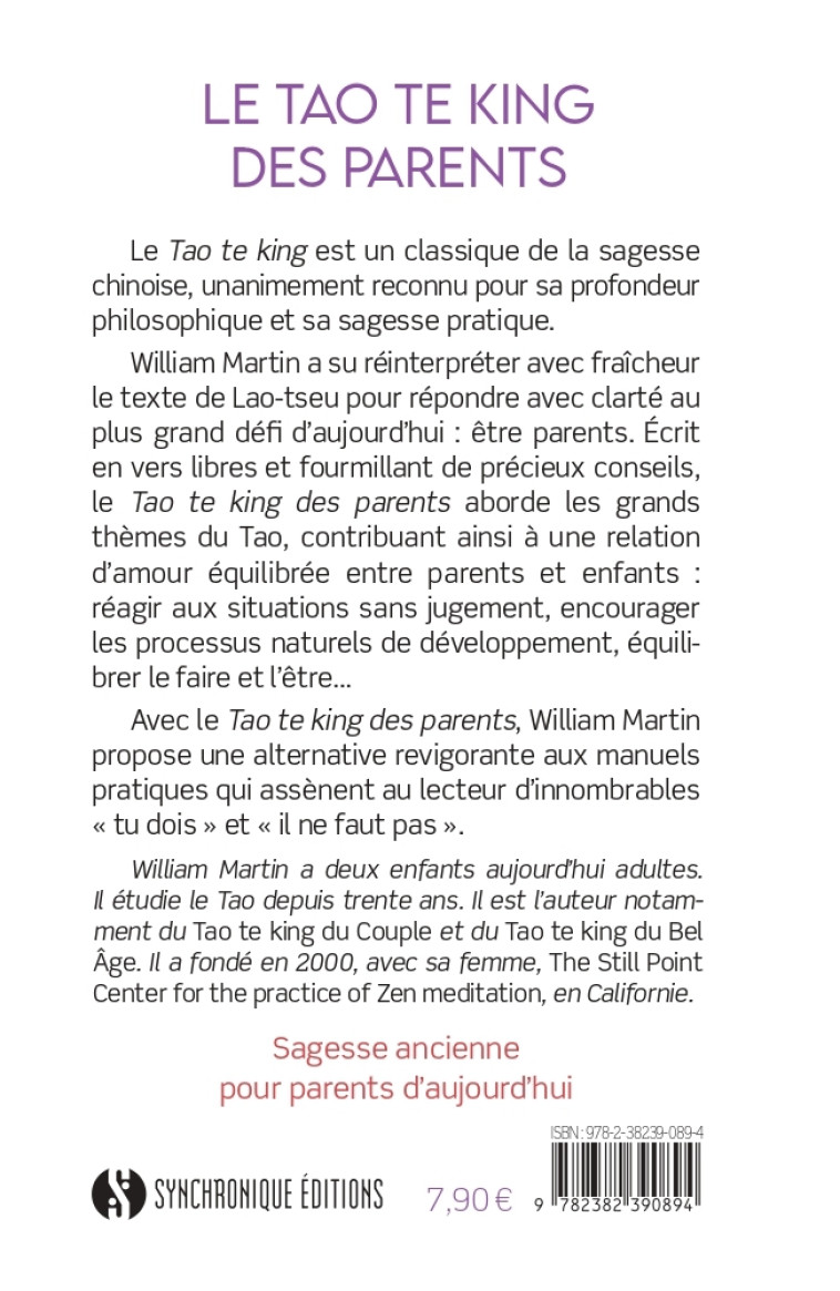 Le Tao te king des parents -  Lao-Tseu - SYNCHRONIQUE