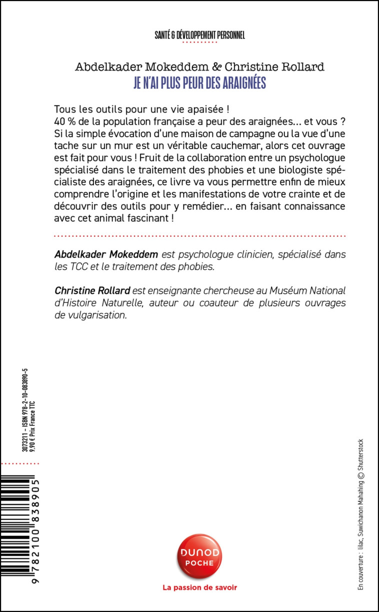 Je n'ai plus peur des araignées - Abdelkader Mokeddem - DUNOD