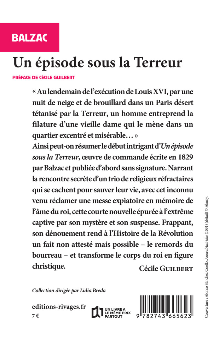 Un épisode sous la Terreur - Honoré de Balzac - RIVAGES