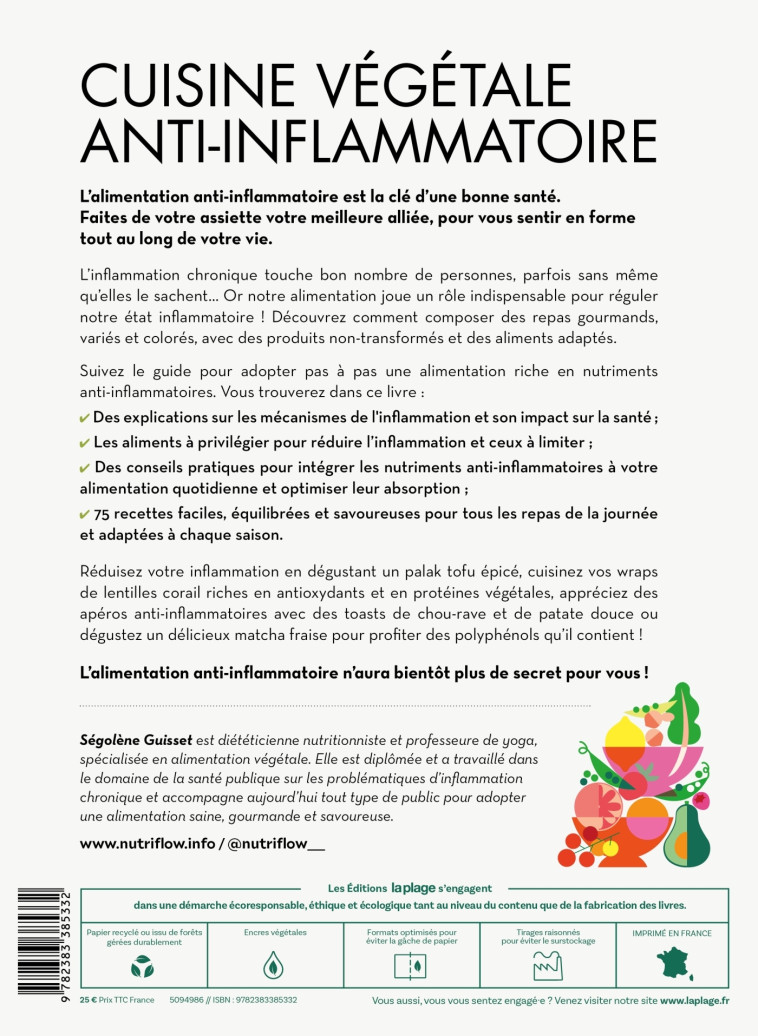 Cuisine végétale anti-inflammatoire - Ségolène Guisset - LA PLAGE