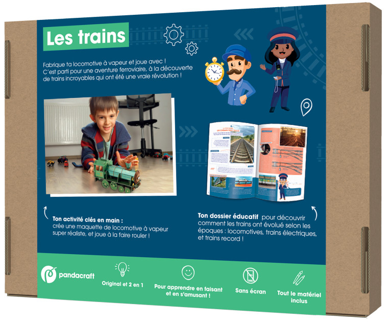 Les trains - Kit Pandacraft 8-12 ans -  - PANDACRAFT