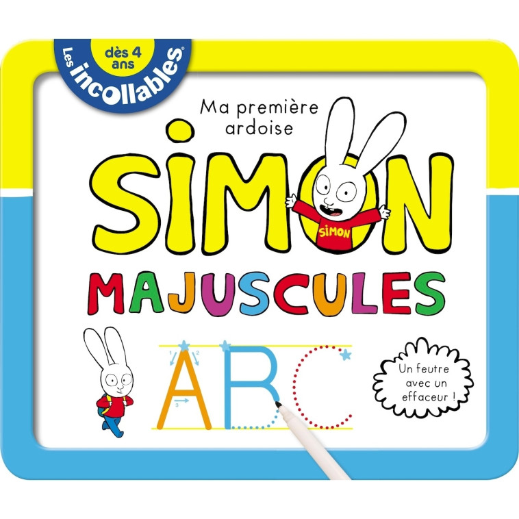 Les Incollables - Ardoises effacables Simon - Majuscules - XXX - PLAY BAC