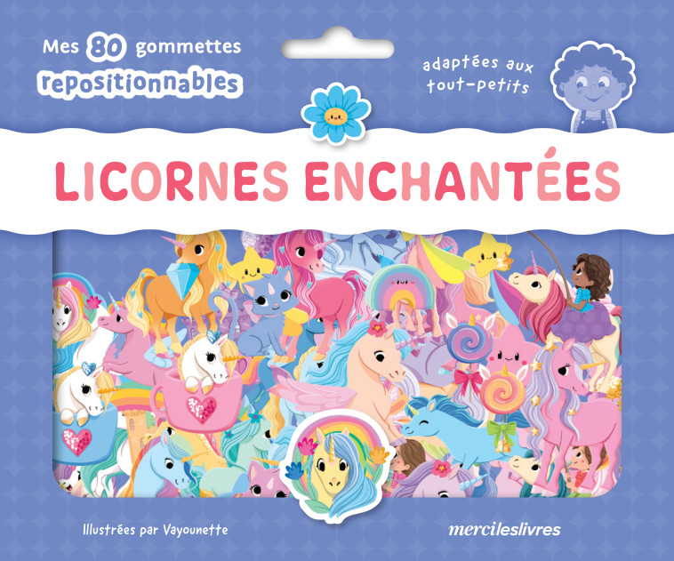 Licornes enchantées - Ma pochette de gommettes repositionnables -  Vayounette - MERCILESLIVRES