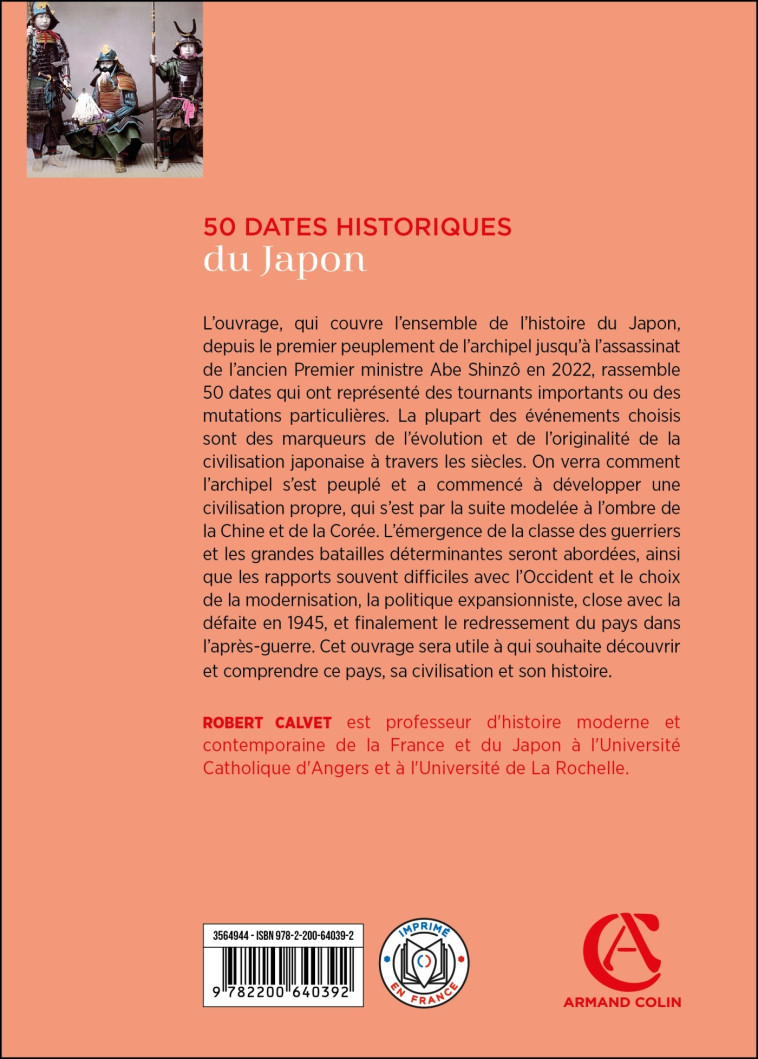 50 dates historiques du Japon - Robert Calvet - ARMAND COLIN