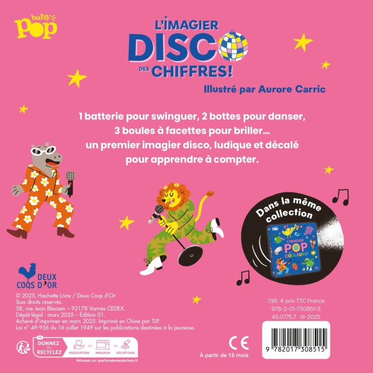 Mon imagier disco des chiffres - Aurore Carric - DEUX COQS D OR